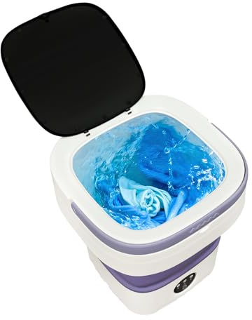 Mini Lavadora Plegable, Lavadora Portátil, Lavadora Compacta, Con Motor de Cobre Puro, Capacidad de 12L, Para Ropa Interior, Ropa de Bebé, Calcetines, Silencioso, Plegable Fácil