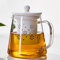 TAMUME 500ml Glas Teekanne mit Porzellan Teekanne Sieb (White)