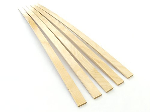BOSSASHOP 5 Stück Federholzleisten 8mm Stärke x 50mm Breite | Ersatz Leisten | Lattenrost reparieren | Lattenrostersatzteile | Lattenrost Latten | 8x50 | 0,8x5,0 (600mm)