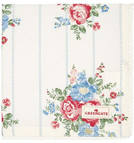 GreenGate Stoffserviette mit Spitzenbesatz Henrietta White - COTNAPWLHET0108