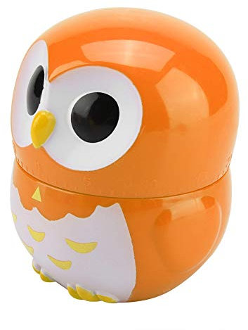 Mechanical Kitchen Timer, Cute Owl Shape Manual Cooking Timer 55 Minutes, Digital Cooking and Baking Rotating Countdown Timer Alarm for Kitchen Frying Egg Timer