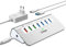 Powered USB 3.2 Hub 10Gbps,7 Port USB Daten Hub USB Splitter mit 4 USB 3.2 Gen2 Daten Ports,3 Schnelllade Ports,30W Power Adapter,Typ A & C Kabel, Aluminium Powered USB C Hub für Computer,PC,Laptop