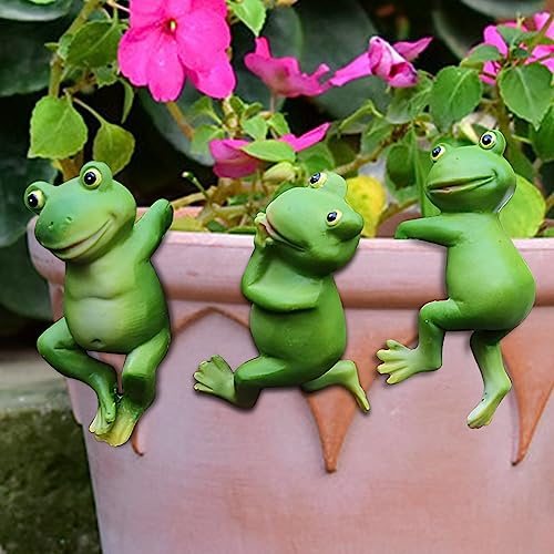 Amaca decorazione rana soprammobile, 3 pezzi, statuetta rana, rana, decorazione da giardino, decorazione da appendere a forma di rana