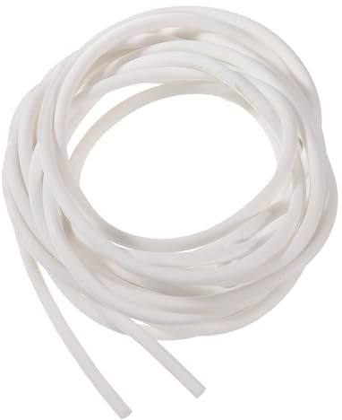 sourcing map Silicona Espuma Sello Tira, 5mm (0,2) Diámetro 2,5 Metros(8,21 Pies) Largo Esponja Goma Tiempo Sello Tira Redondo Cordón Sólido para DIY Junta Almohadillas Artesanías