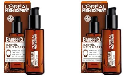 L'Oréal Men Expert Bartöl mit Zedernholzöl für die tägliche Bartpflege, Barber Club, 1 x 30 ml (Packung mit 2)