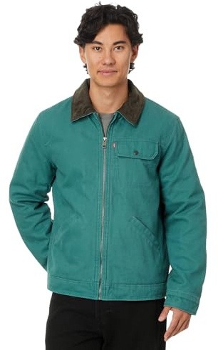 Levi's Men's Cotton Field Jacket With Corduroy Collar, Atlantis Quilt Lined, Medium