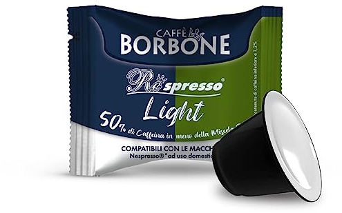 Caffè Borbone Respresso Light Blend Coffee Capsules (Pack of 50) — Delicious Espresso Blend Coffee With Less Caffiene— Compatible With Nespresso* Machines for Domestic Use