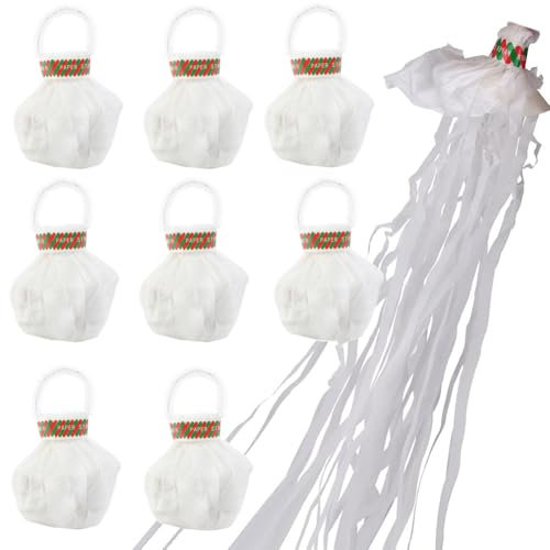 10 stelle filanti bianche da lanciare a mano senza sporcare cracker di carta per feste per matrimoni, celebrazioni, lauree, feste di compleanno