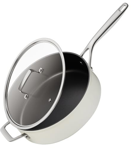 BLAZANT Schmorpfanne 28 cm mit Deckel, Induktionsfähige Bratpfanne mit Antihaftbeschichtung (PFOA-frei), Pfanne mit Deckel, Spülmaschinenfest & Backofenfest, 4.5L für alle Herdarten, Geschenk Küche