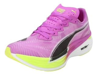 PUMA Deviate Nitro Elite 3 Road Running Shoes Mens Magenta/Yellow 8 UK