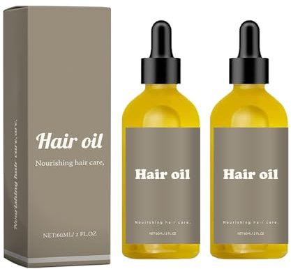 Rosmarinöl Haare, Bio Natürliches Haaröl zum Haarwachstum Beschleunigen mit Biologischen Rosmarinöl, Rizinusöl, Mandelöl und Arganöl als Haarmaske und Haarkur, 60ml (2PC)