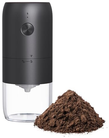 Iconique Portable Electric Automatic Coffee Grinder | Compact Burr, Coarseness Adjustment, Multi-Grind for Coffee, Spices, Nuts | 25g Capacity | Included USB-C Charger