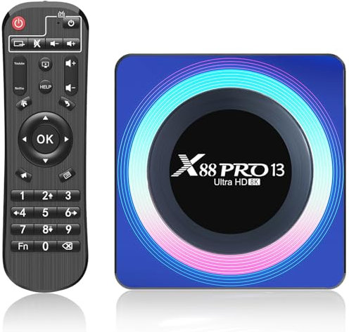 Android TV Box,Android 13.0 2Go RAM 16Go ROM RK3528 Quad-Core 64bit Cortex-A53 Mali 450 MP2 GPU Support 8K 3D 1080P 2.4/5.0GHz WiFi BT5.0 10/100M Ethernet DLNA USB 3.0 H.265 Smart TV Box