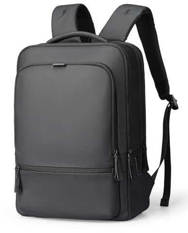 MARK RYDEN Affärsryggsäck för män, PU-ryggsäck, vattentät, 15,6 tum PC, med USB-laddningsport, multifunktion, svart