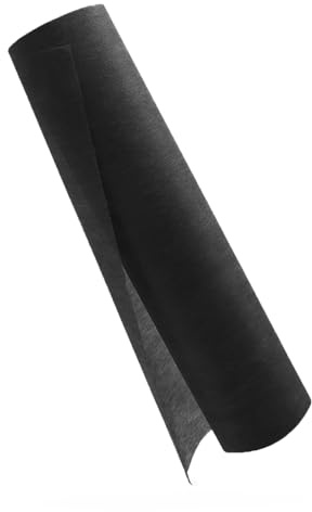 YUNSHANGHE - Chemin de table en tissu non tissé - 30 cm x 25 m - Décoration de table - Pour baptême, communion, anniversaires, mariages et fêtes (noir)