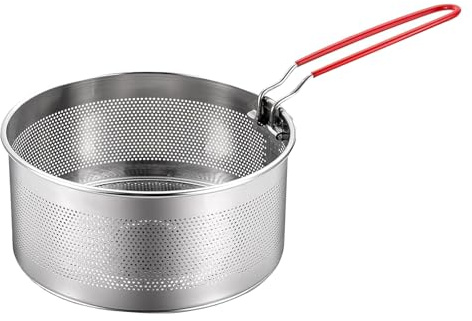 Passoire à pâtes, passoire à nouilles en acier inoxydable avec poignée amovible - Panier à pâtes en métal - Passoire de cuisine pour le lavage et l'ébullition à la vapeur (18 cm)