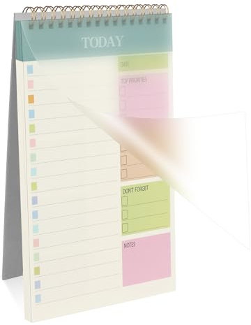 OFFCUP To Do List Planner 52 Fogli A5 Senza Data Blocco Note Giornaliero Blocco Per La Pianificazione Taccuino a Spirale Lista Di Controllo Per Elenchi, Note e Liste Della Spesa