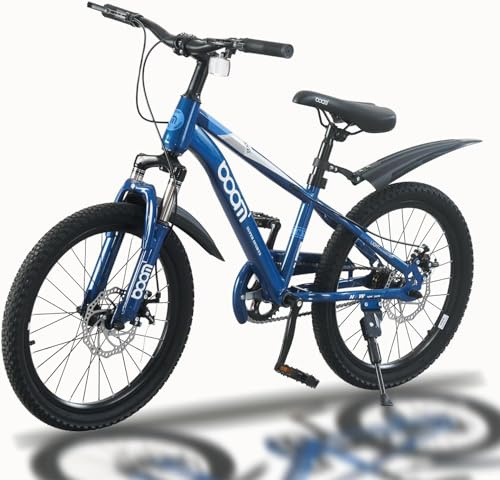 TRIOBLADE Kids Bike 18 20 22 Kids Mountain Bike for Boys and Girls Junior Mountain Bikes Children Bicycle with Shock Absorber 12.25-Inch Frame Dual Disc Brake 5-14 Years Old (Blue, 20 inch)