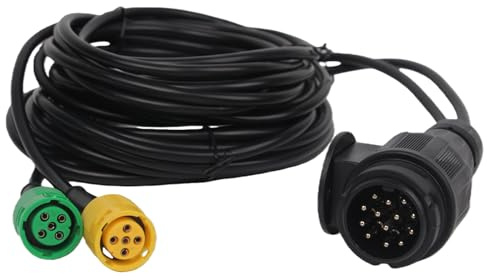 Sepzlly Cable de remolque precableado enchufe 13Pin Cableado 2x 5 Pin con conector bayoneta 5M/16,4FT para cableado remolque coche luces traseras
