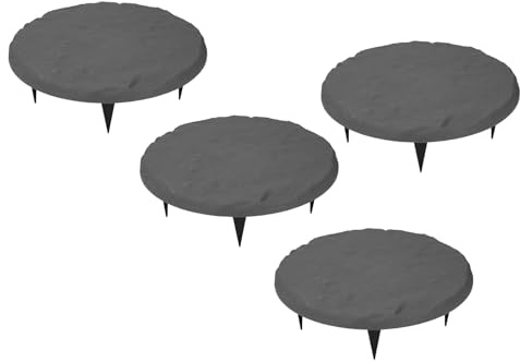 HEEPDD 6 Pietre Miliari per Esterni, Resina di Polipropilene, Pietre per Vialetti da Giardino Leggere e Resistenti Alle Intemperie con Picchetti da Terra, Ideali per Cortili e Paesaggistica (GRAY)