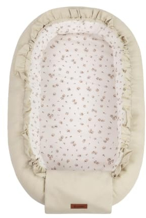 SENSILLO – Babynest – Babybo – Babykokon av bomull med vändbar madrass, dragsko och hjärtdetaljer, för hemmet och på språng, justerbar, mjuk och bekväm – rosmotiv