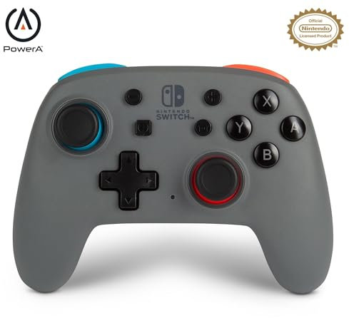 Manette sans fil PowerA Nano Enhanced pour Nintendo Switch, grise néon