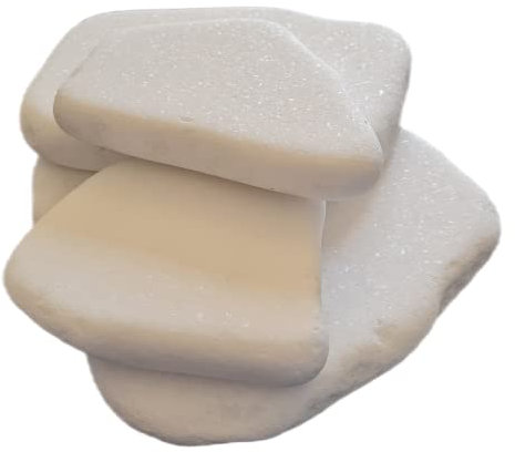 generisch Steine Flache zum Bemalen & Garten Kieselsteine Weiße Kies Dekosteine Naturstein Marmorkies Zierkies Kiesel für Gartendeko - Aquarium Deko Stein Gartensteine Weiss Gross (3 große Steine)