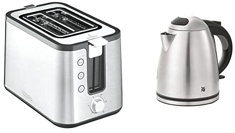 Krups KH442D Control Line Premium Toaster | Edelstahl | 2 kurze Schlitze für 2 Scheiben | Silber/Schwarz & WMF Stelio Wasserkocher Edelstahl 1,2l, elektrischer Wasserkocher mit Kalk-Wasserfilter
