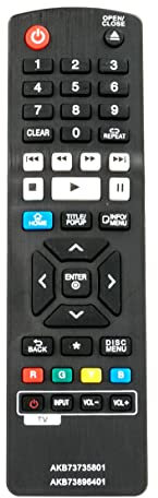 AULCMEET AKB73735801 AKB73896401 Telecomando sostitutivo compatibile con registratore Blu-ray LG BD Disc Player BP735 BP230N BP735B BP530 BP540 BPM54 BP330 BP230