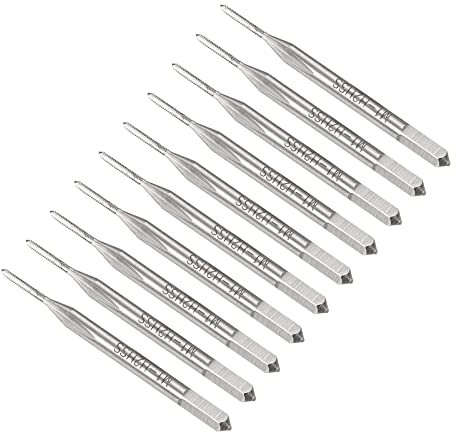 CoCud Gewinde Gewindefräsen Metrisch M1 x 0.25 Gewinde H2 Hochleistungsstahl Maschine 3 Gerade Flöten Schraube Einfädeln Gerät - (Verwendung: für Abhören Bohrgerät) 10Stk