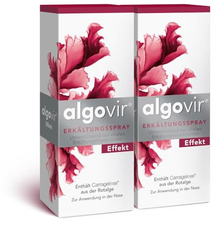 algovir® Effekt Erkältungsspray 2 x 20 ml zur Abwehr von Erkältungsviren, kann vor einer Erkältung schützen, Nasenspray mit naturbasiertem Wirkstoff aus der Rotalge