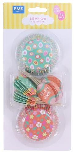 PME Set di 48 Pirottini & Decorazioni per Cupcake di Pasqua - Uova di Pasqua
