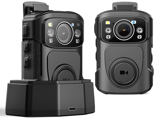 BOBLOV B4K5 128GB 4K Body Camera,IP68 Waterproof, GPS Police Body Cams,3400mAh for 11Hrs Video Record, Provide Charging Dock, Night Vision Video Camcorder for Personal, Guard Civilians