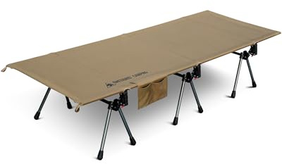 OneTigris SUPRANUBIS Camping Cot with Extending Legs, Load Capacity 150kg, Lightweight Portable Comfortable Folding Bed for Camping, Hiking, Travel, Truck, Beach, Office Nap