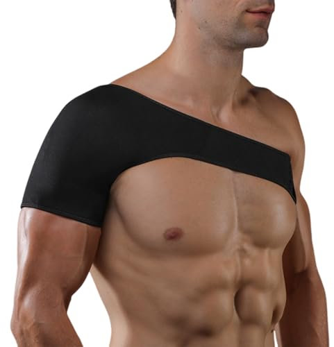 Laralily Schulterbandage,Schulterbandage für Frauen,Schulterbandage Herren,Schulterstütze,Verstellbar Schulterstütze,Zur Täglichen Pflege Und Zum Training Bei Schulterproblemen (Schwarz)