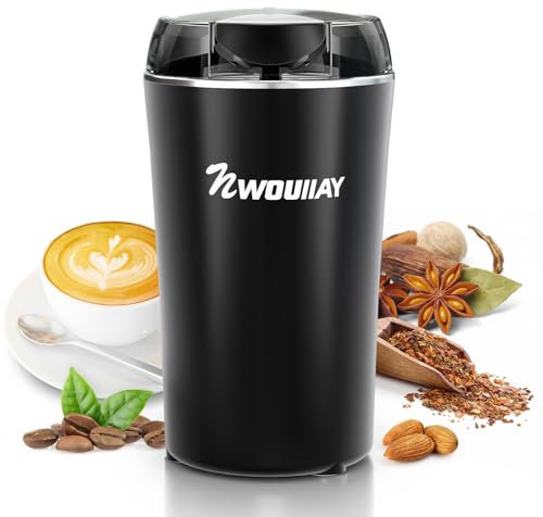 Molinillo de café eléctrico 300 W Capacidad 75 g Cuchillas de Acero Inoxidable Molinillo Multifunción Ideal para Café, Especias o Frutos Secos, Fácil de Usar y Limpiar para Casa o Viaje