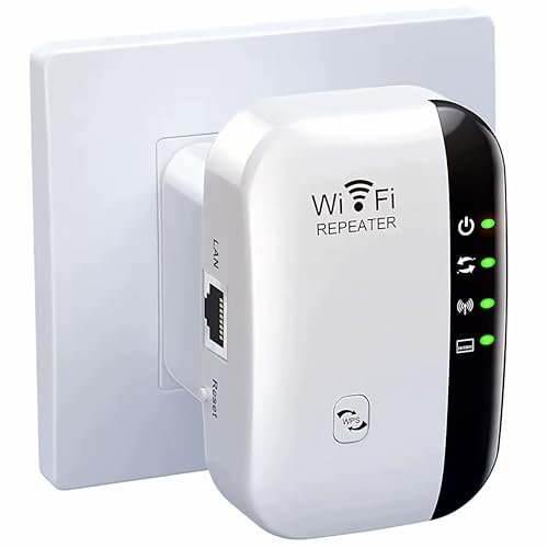 WiFi Extender 2025 – 300Mbps 2.4GHz Signal Booster & Wireless Repeater with Ethernet Port | One-Tap WPS Setup | Expand Wi-Fi Coverage and Improve Connection Strength Throughout Your Home