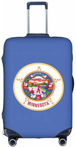 Jkkghll Minnesota State Flag Print Bagagli Copertura Elastica Viaggio Valigia Protector con Cerniera Nascosta Anti Graffio, bianco, XL