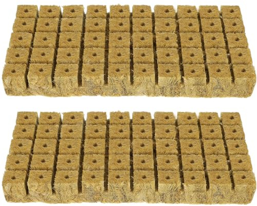 Ciieeo Cubetti la Propagazione delle Piante e Cubi di Piantagione Idroponici, Starter per Semina Blocco di Terreno in Fibra 25x25x30mm, 100 Pezzi per Radicazione e Coltivazione