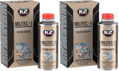 K2 Aditivo de Aceite de Motor Tratamiento Antifricción, Protector de Cerámica, Aceite Sintético, Reductor de Fricción - MILITEC 1 T380 250ml (Paquete de 2)