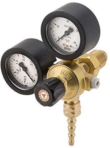 RIDUTTORE PRESSIONE OXYTURBO SERIE MINI ACETILENE PER CANNELLO SALDATURA BIGAS per BOMBOLE 5, 10 LITRI VERSIONE CON GHIERA MASCHIO W 22.92 ihe