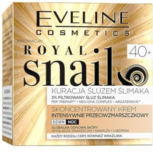 Eveline Cosmetics Royal Snail Intensiv Anti-Falten-Creme 40+ mit Neo-DNA & PEP-7REPAIR für reife Haut, 50 ml