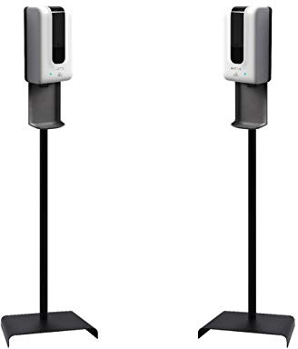 Luxton Lot de 2 distributeurs automatiques de désinfectant pour Les Mains, Distributeur de Savon – Station de désinfection – Support de Sol – Capteur Automatique sans Contact – Bouteille Rechargeable