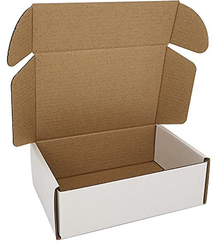 CH-BOX CM642 Versandkartons, Wellpappe, 15,2 x 10,2 x 5,1 cm, Weiß, 50 Stück