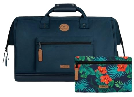 CABAIA - Reisetasche Duffle Adventurer Reykjavik 36L - Handgepäck 45x30x29 cm - Wasserabweisend & Vegan - 2 Taschen - Schuhfach - Weekender & Sporttasche für Damen & Herren - Blau