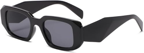 FDEETY Occhiali da Sole Rettangolari Vintage Montatura Spessa Protezione Uv Lenti Polarizzate Stile Retrò Classico