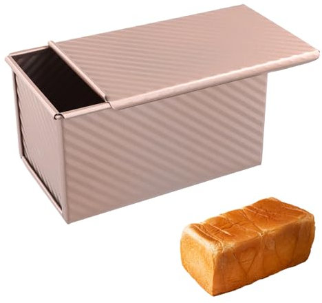 NiceLand Molde Antiadherente para Pan Molde con Tapa para Pan Molde Tarta Rectangular Pastel Antiadherente Molde Moldes para Tartas Acero Carbono Moldes para Tostadas, Pasteles