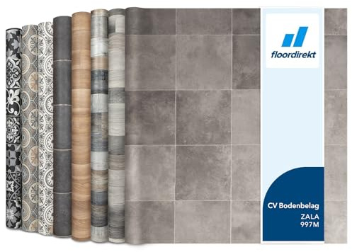 Floordirekt Revestimiento de Suelo de PVC Por Metros, Suelo de Vinilo, Linóleo CV Para Cocina y Balcón en Aspecto de Madera, Azulejos y Piedra, Robusto y Fácil de Limpiar, 200 x