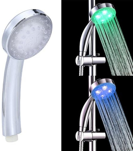 ZYNCUE Pommeau de douche à LED avec 7 couleurs changeantes, pommeau de douche portable, pommeau de douche à main avec lumière LED pour salle de bain
