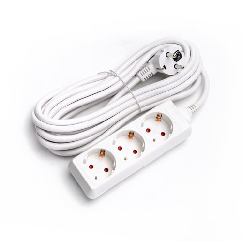 Glowster 3-Fach Steckdosenleiste ohne Schalter 5m 3G 1,5mm² weiß